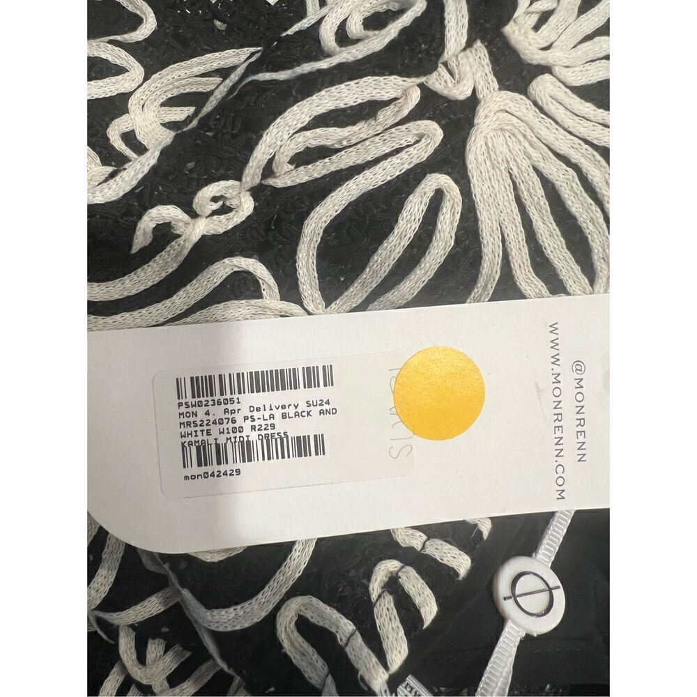 MON RENN KAMALI MIDI DRESS BLACK AND WHITE -VACATION size S NWT$259 - Picture 7 of 7
